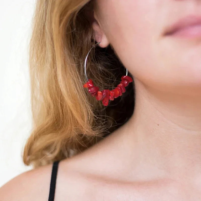 New Green Red Crystal Beaded Pendant Tassel Earrings for Women Exquisite Light Luxury Unique Design Personalized Girls Jewelry