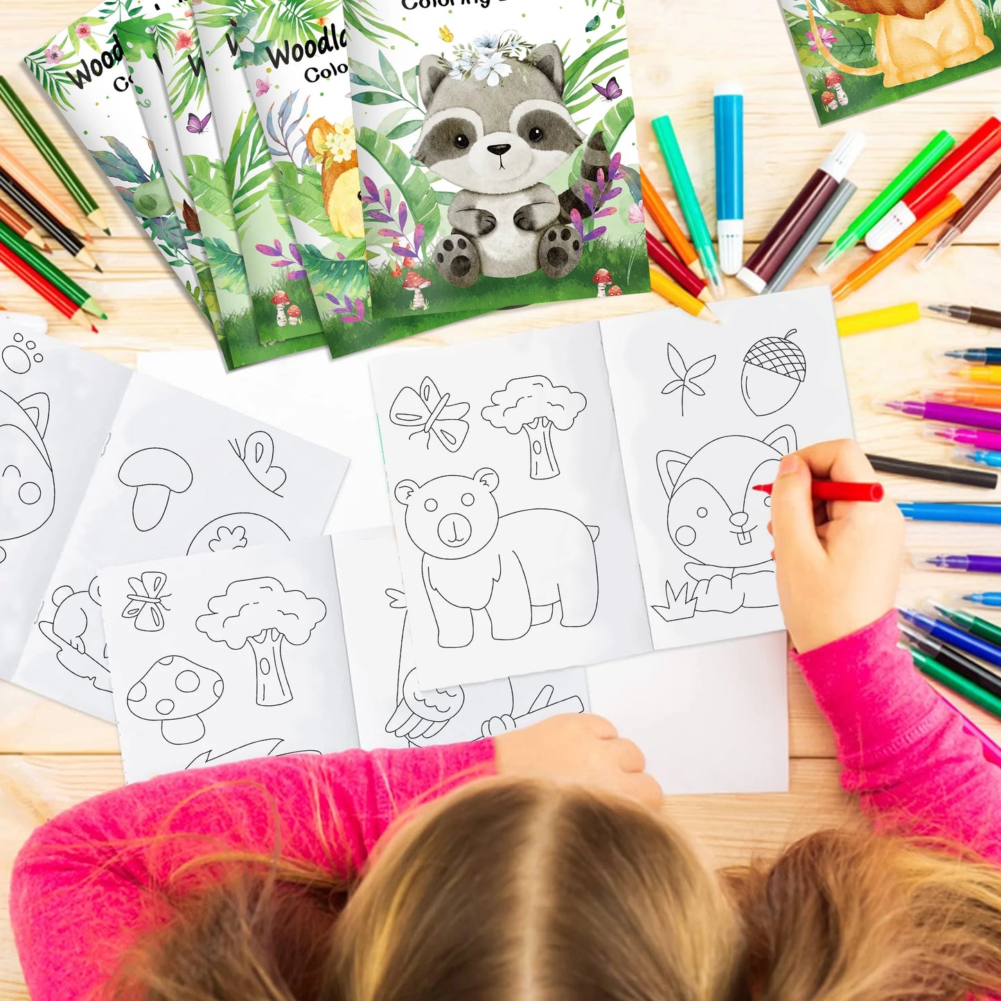 16pcs Cartoon Jungle Animals Graffiti Painting Book Kids Coloring Picture Books Kids Birthday Party Gifts Drawing Notebook