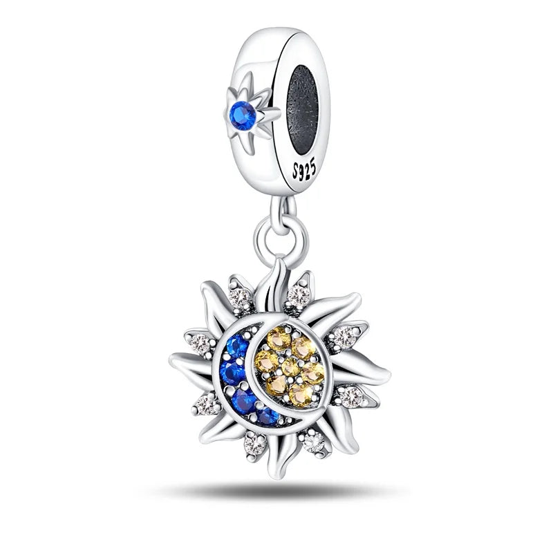 925 Silver Family Series Mother Daughter Splittable Heart Mom Charm Beads Fit Necklace Bracelet Mother's Day DIY Jewellery Gifts