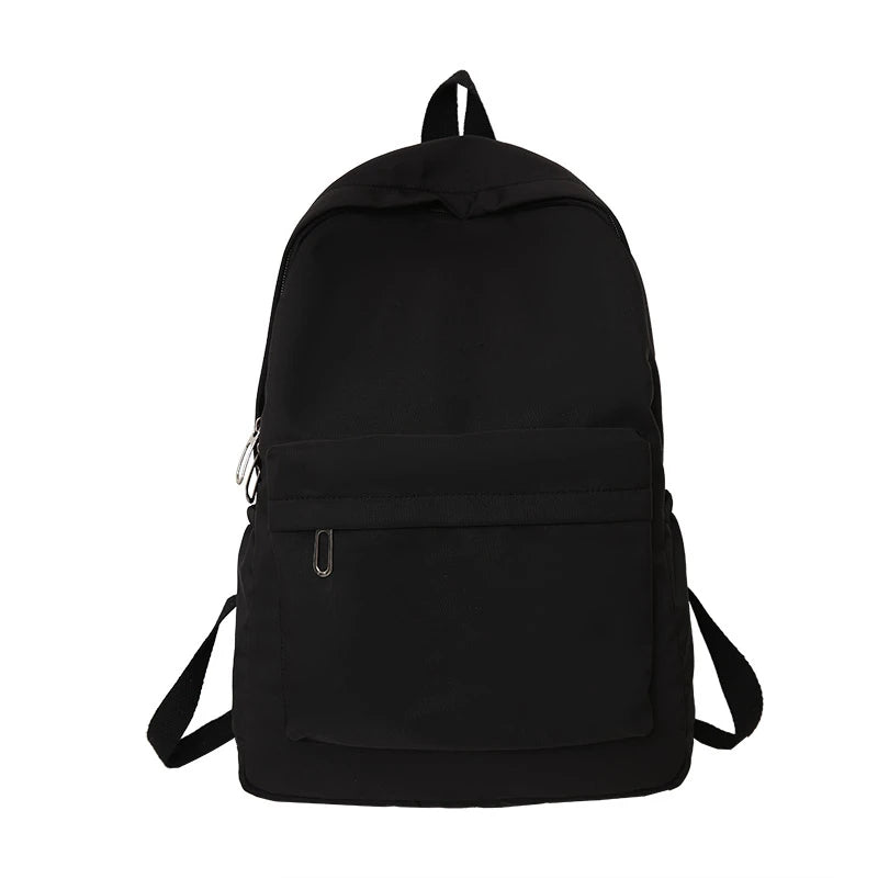 Women Schoolbag Waterproof Large Capacity School Backpack Smooth Zipper Solid Teens Girl Casual Daypack Bag Student Supply NEW