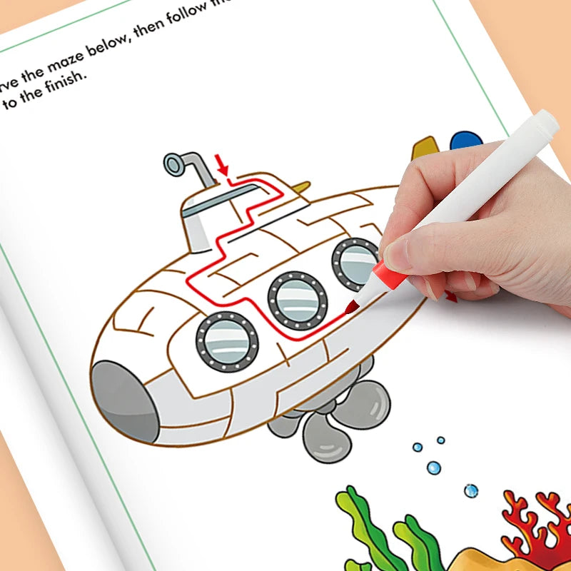 32 Pages Kids Maze Game Book Improve Reasoning Ability Concentration Educational Activity Book for Boys Girls Toddlers