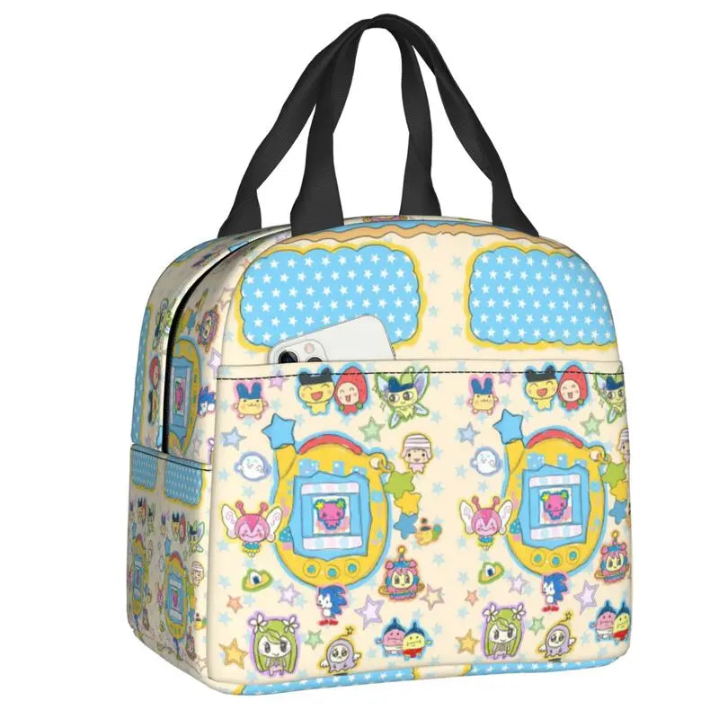 Custom Tamagotchies Cartoon Insulated Lunch Tote Bag for Women Resuable Cooler Thermal Bento Box Kids School Children