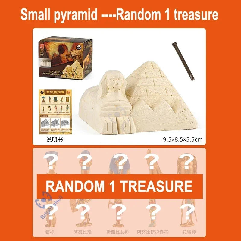 Pyramid Kids Toy Dinosaur Volcano DIY Fossil Archaeology Excavation Kit Skeletons Dig Stem Science Educational Toys for Children