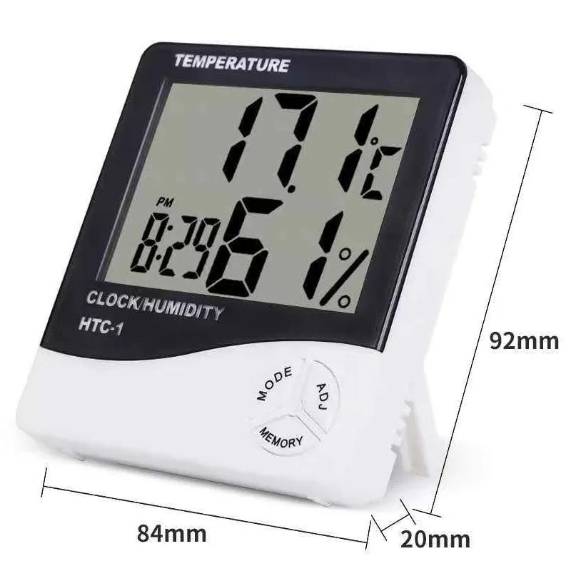 Electronic Clock Temperature Humidity Meter Weather Station for Home With Alarm LED Thermometer Thermo-Hygrometer Multifunction
