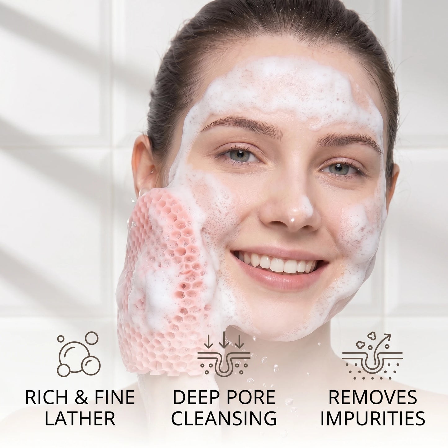 Honeycomb Exfoliating Shower Finger Caps Body Scrub Cleansing Bath Mitt Breathable Odorless Skin Care Tool Multi-Color