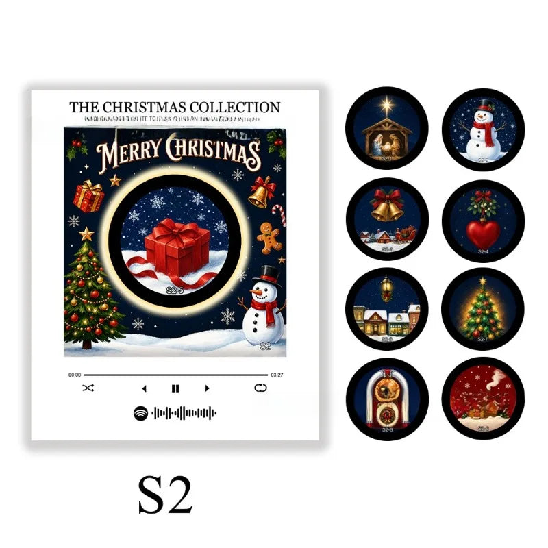2026 Christmas NFC Light‑Up Rotating Craft Refrigerator Magnet Custom Play Music Box Xmas Home Decoration Holiday Present