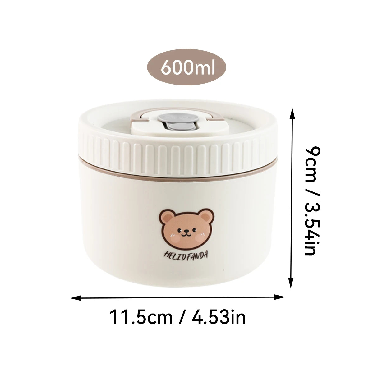 WORTHBUY Portable Cute Bear 304 Stainless Steel Insulated Bento Lunch Box Microwave Sealed Lunch Container For Kids  Students