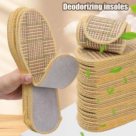 Bamboo Cooling Insoles Summer Deodorizing Odor Removable Shoe Pads Breathable Moisture Wicking for Men Women Outdoor Sport Shoes