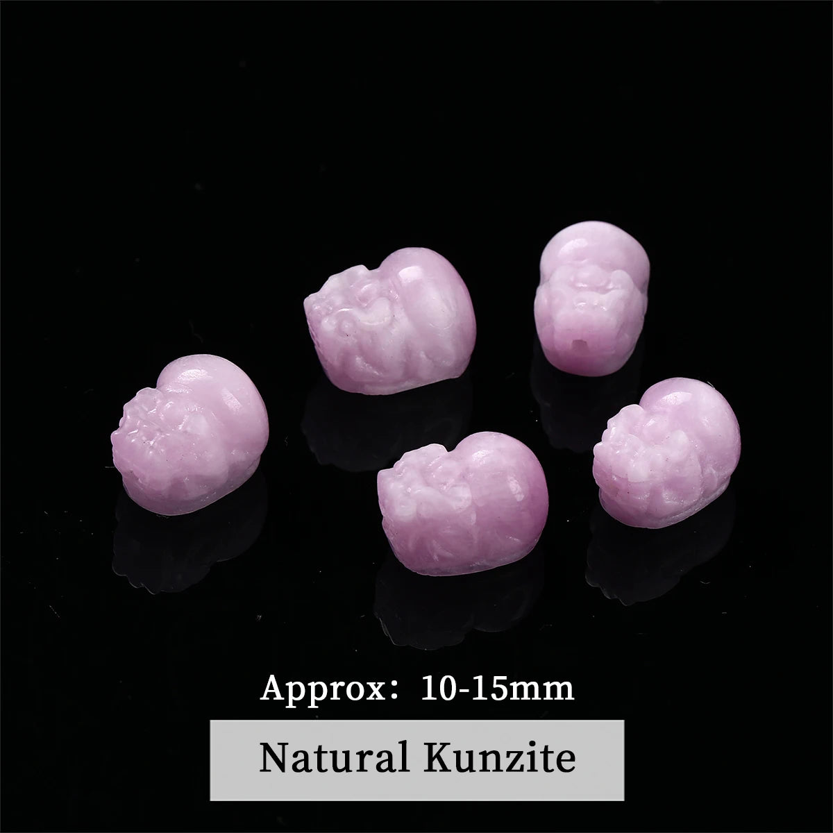1 Pc Natural Stone Kunzite Bead Carved Cute Lucky Charm Pendants For Jewelry Making DIY Bracelet Necklace Accessories