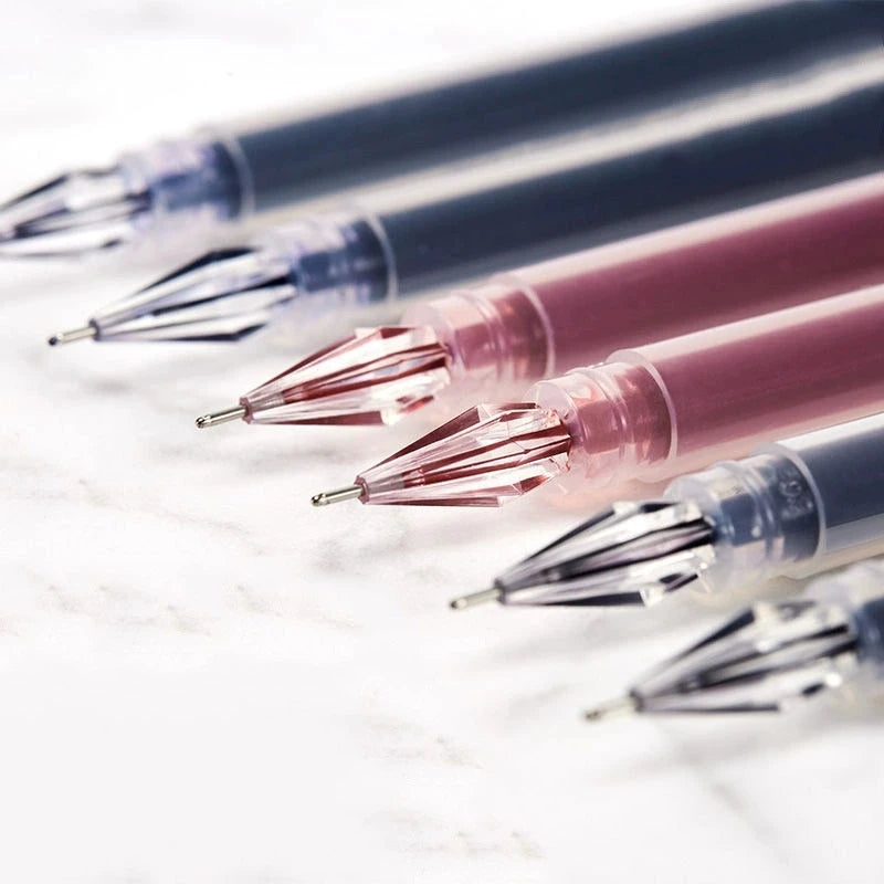 3/10pcs/mix Diamond Tip Gel Pen,0.38mm Large-capacity Black/Blue/Red Ink Exam Signing Writing School Office Supplie Stationery