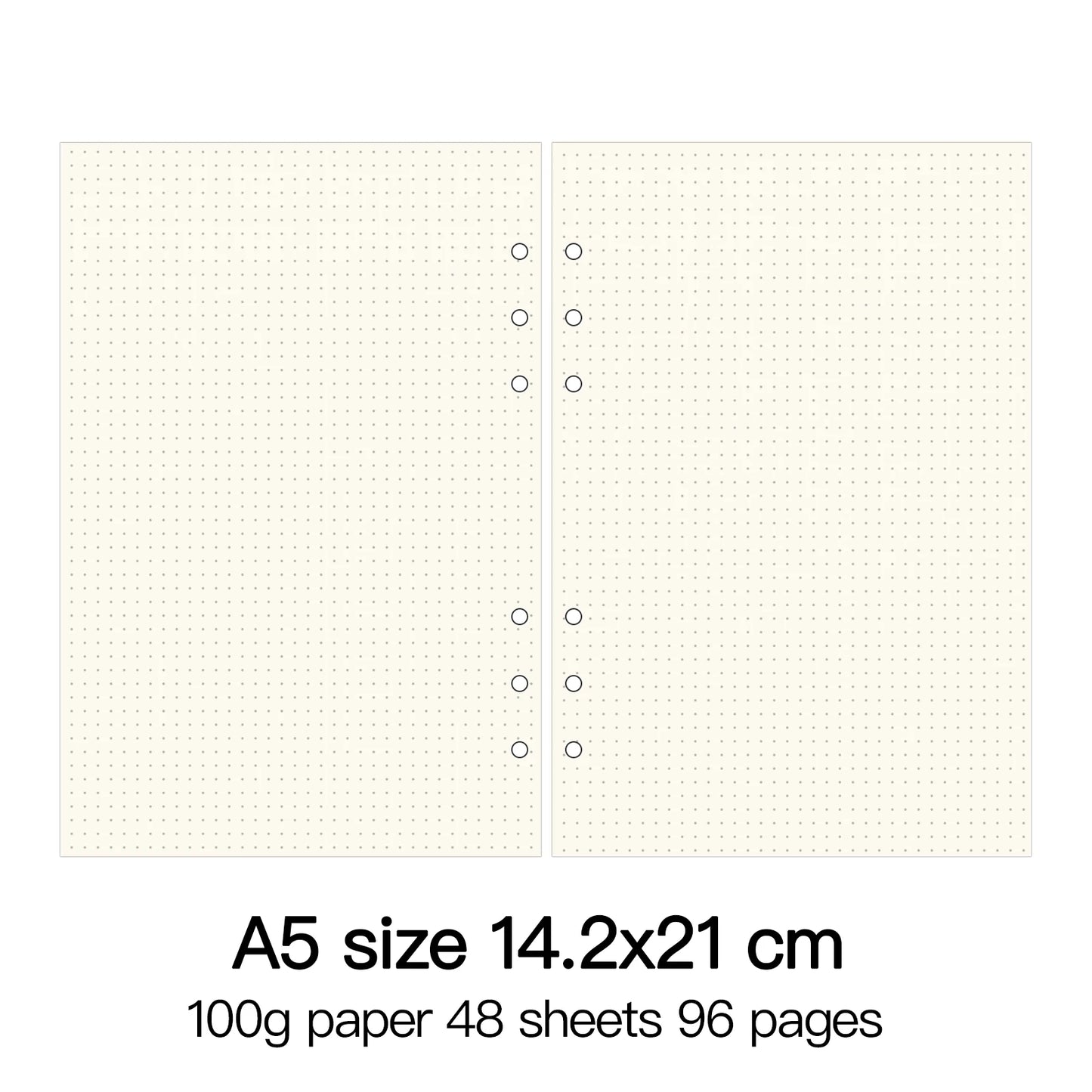 High Quality Ring Binder Notebook A5 Personal A6 A7 A8 Size Insert Refills Loose Leaf Spiral Diary Planner Inner Core 100g Paper