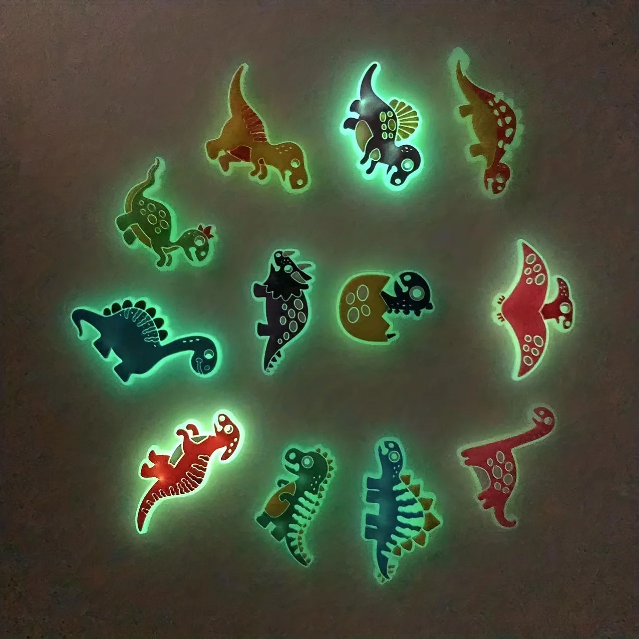 12Pcs Luminous Dinosaur Shoe Charms - 12PC Set for Crocs and Sandals,Dinosaur Shoe Charms Decoration