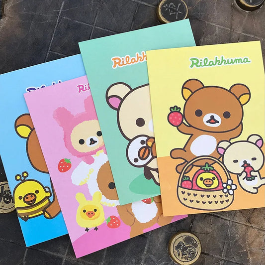 Rilakkuma A5 Notebook Kids Kawaii Relax Bear Journal Student Writing Note Notepad Planner School Office Supplies Children Gift