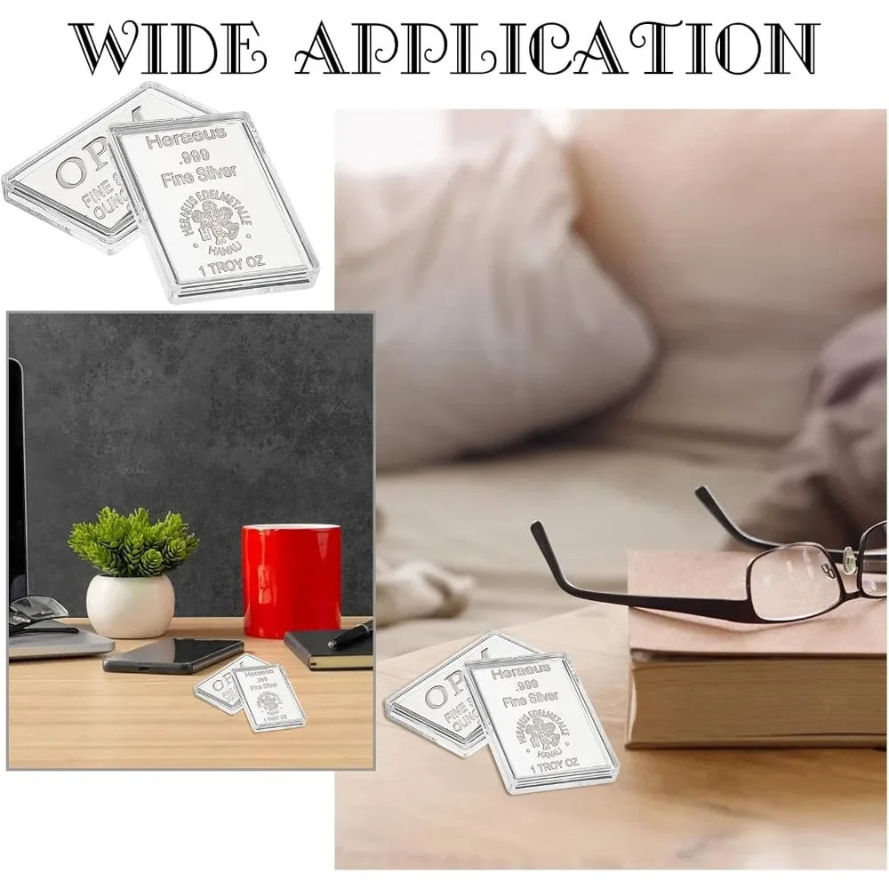 Silver Bar Case Acrylic Silver Bar Holder Clear Storage Container Compatible Bar Box for 1oz Silver