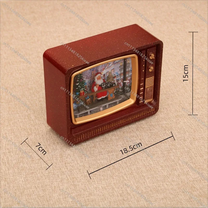 For Christmas Music Snow Water Filling TV Night Light Gift Ornament Christmas Decorations Music Box