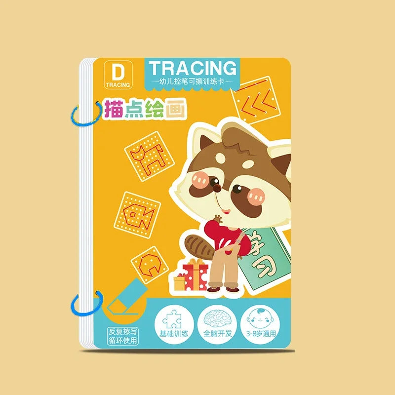 Reusable Magical Tracing Workbook - Pen Control Practice Book for Toddlers, Writing & Drawing Educational Toy