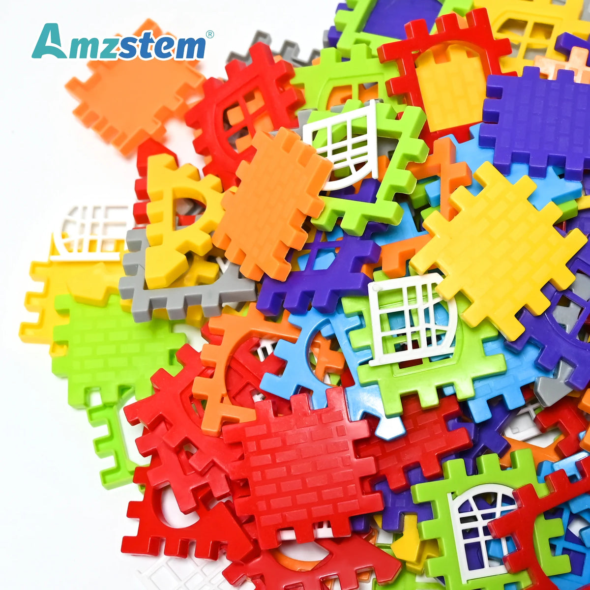 Large Size House Building Blocks Interlocking Construction Toy Set Simulated Windows DIY Villa Castle STEM Educational Toy Gifts