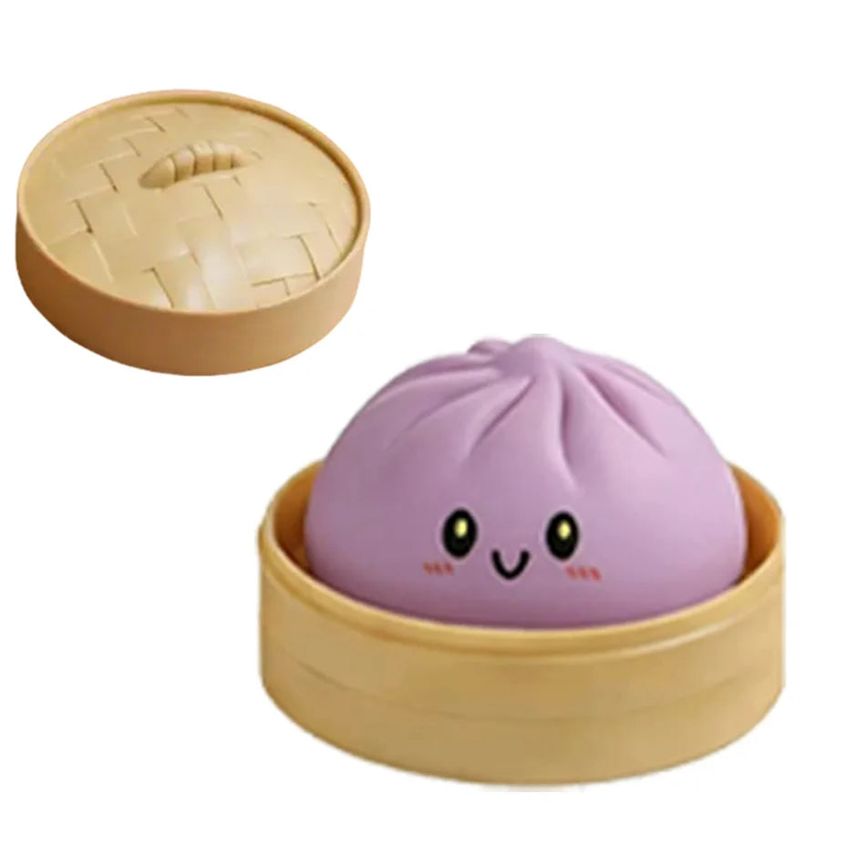 Dumpling Pressure Dumpling Squishies Cute Colorful Bun Toy Slow Rising Stress Relief Fidget Toy for Kids Adults Anti-Anxiety Gif