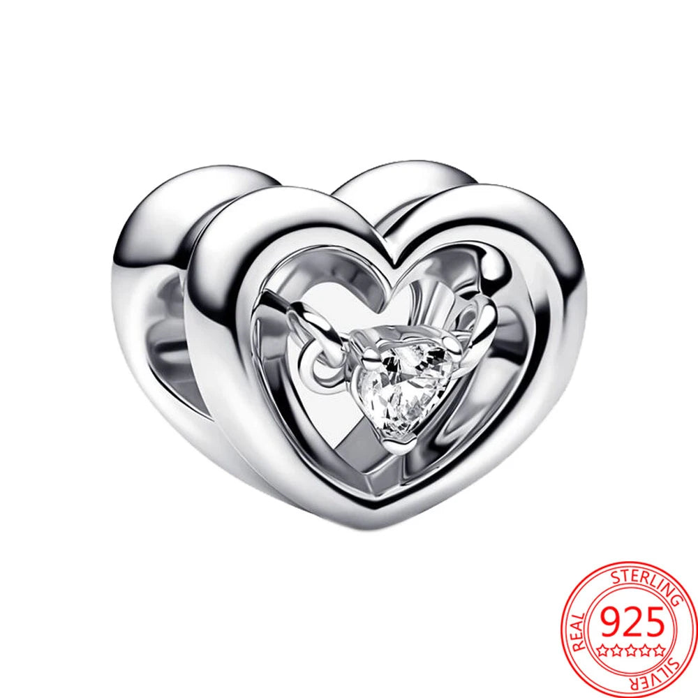 Nostalgic 925 Silver Red Dumbbells&Pink Motorcycles&Natural Pearl Shells&Hearts&Frosted Mura Charm Fit DIY Bracelet Jewelry