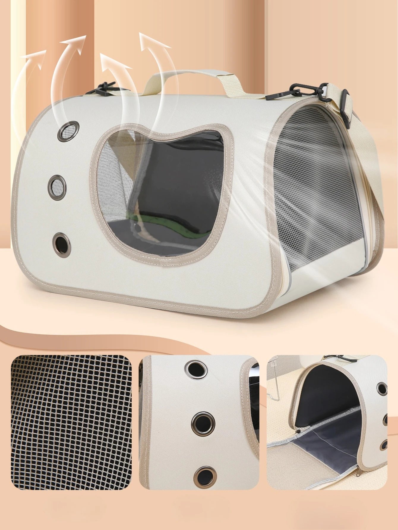 Portable Pet Carrier Bag for Small Dogs Cats Outdoor Foldable Cat Bag Breathable Cat Shoulder Bag Kitten Carrying Bag