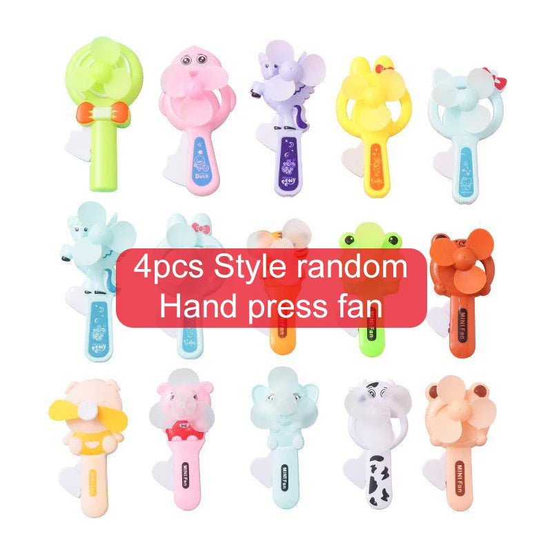Manual Press Cooling Fan Mini Portable Plastic Cartoon Animal Fans Multiple Styles Household Product Summer Outdoor Activity TMZ