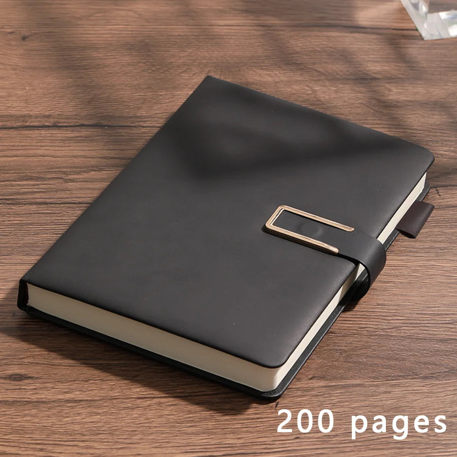Vintage A5 leather notebook with personalized soft cover - perfect for business meetings and college life