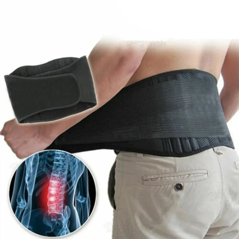 Adjustable Self-Heating Waist Support Belt Lumbar Brace with Massage Band Back Pain Relief Health Care Protector Band
