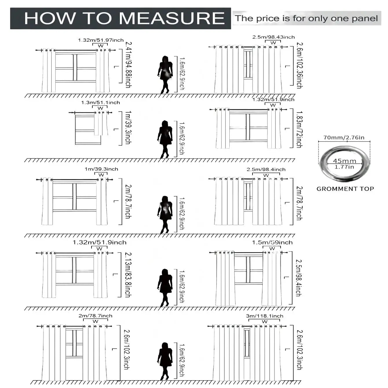 1Pcs Modern Minimalist Blackout Curtain - Heat Insulation, All-Season Universal Drapes for Bedroom  (Rod Pocket) Curtains only