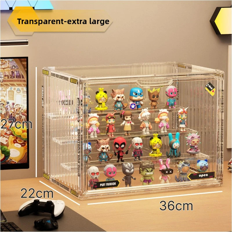 Large Containerized Designs Acrylic Organizer for Collectible Figures and Blind Box Toys Action Figures Desktop Organizers Box