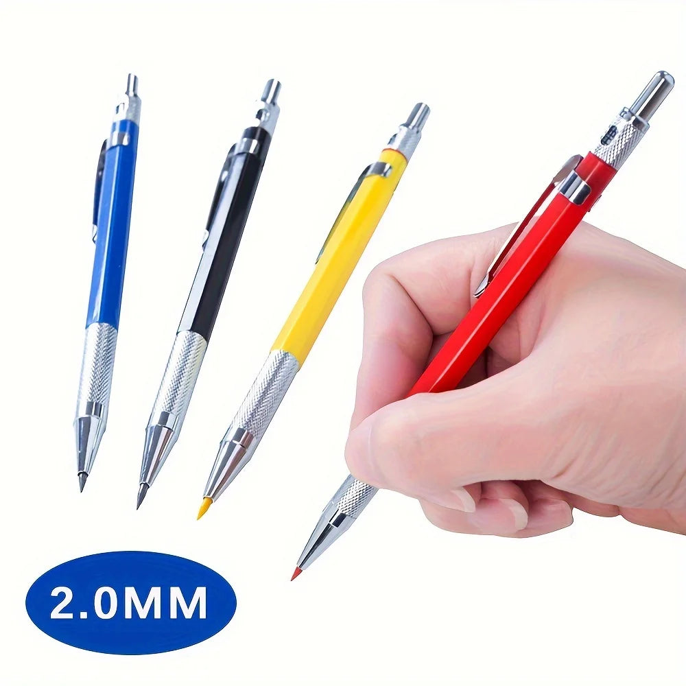 2.0MM Metal Mechanical Pencil Set with Lead Art Drawing Design Automatic Drawing Special Pencil Student Office School Supplies