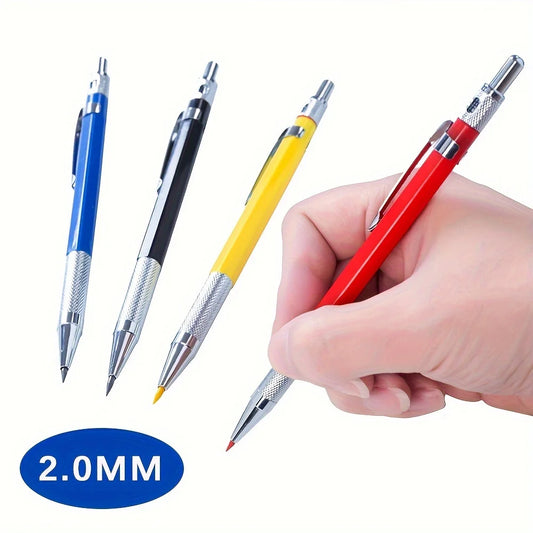 2.0mm Metal Mechanical Pencil Set – 4 Pencils with Leads & Eraser