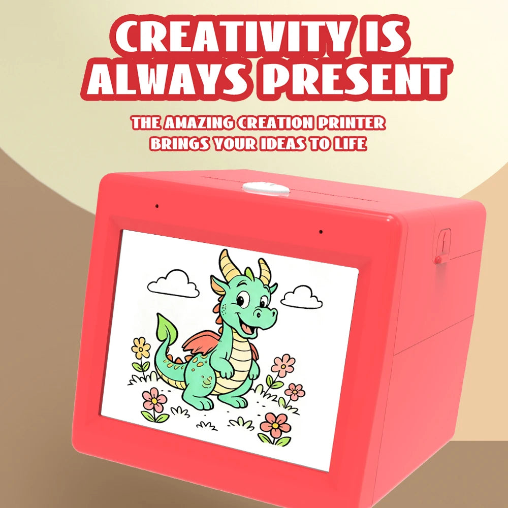 AI Magic Box Voice Control Portable HD Screen Printer for Kids Gift Drawing Printing Toy WIFI Android iOS Thermal Printer