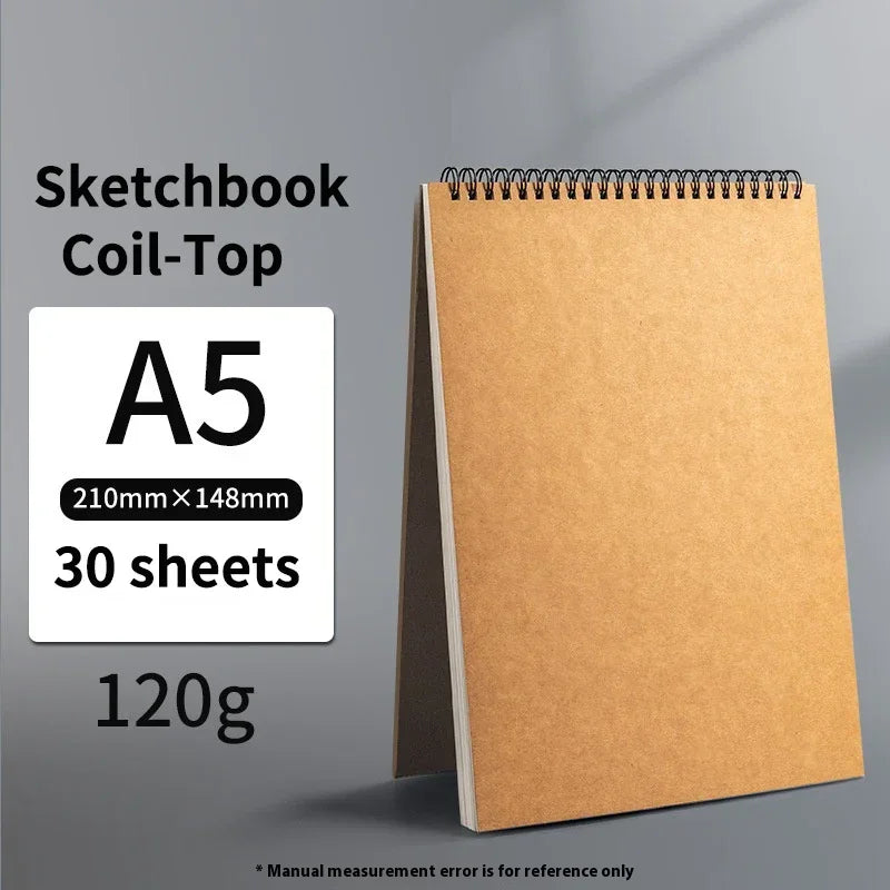 A3/A4//A5/8k/16k Sketchbooks for Drawing Sketching Paper Pad Inner Blank Drawing Graffiti Art Supplies 120g 160g Spiral Notebook