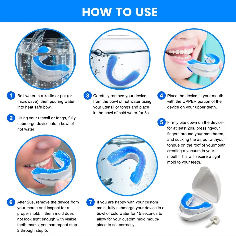 Anti Snoring Mouth Guard Improve Sleeping Adjustable Snoring Mouth Guard Anti-Apnea Teeth Bruxism Stop Snoring Device Mouthpiece