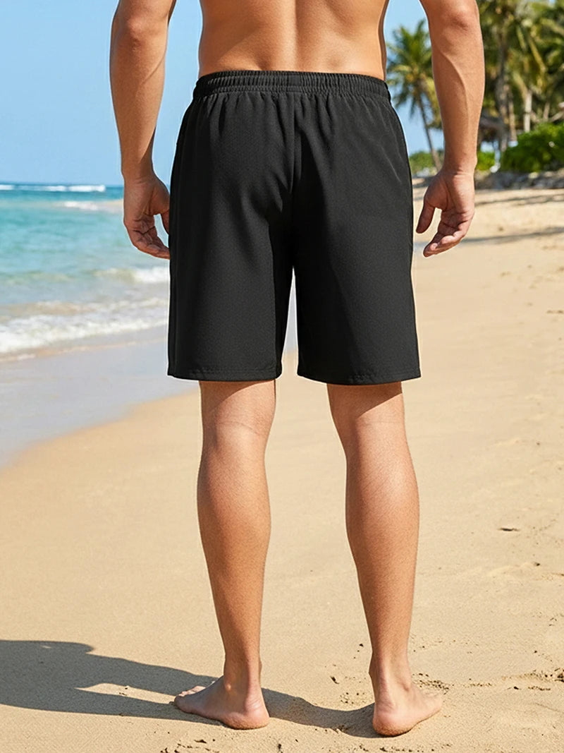 Mens Summer Beach Shorts with Zipper Pockets Quick Dry Board Shorts with Mesh Liner Swim Trunks Swimwear Swimsuit Bathing Suit