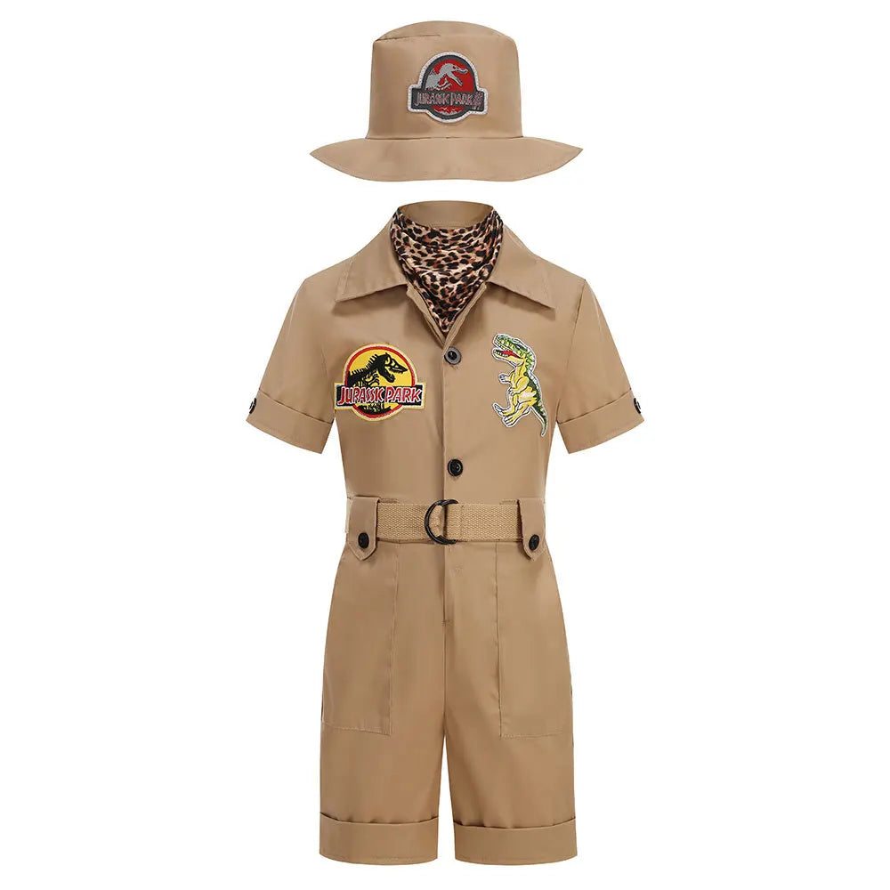 Safari Explorer Children's Costume Halloween Cosplay Outdoor Adventure Jumpsuit Boys Girls Outfits School Festival Kids Clothes