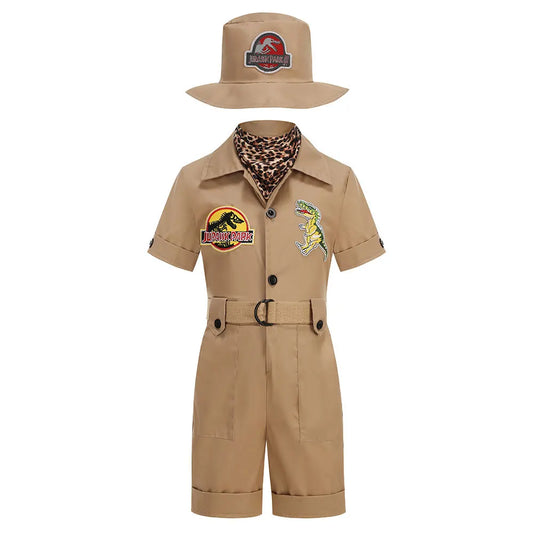Safari Explorer Children's Costume Halloween Cosplay Outdoor Adventure Jumpsuit Boys Girls Outfits School Festival Kids Clothes