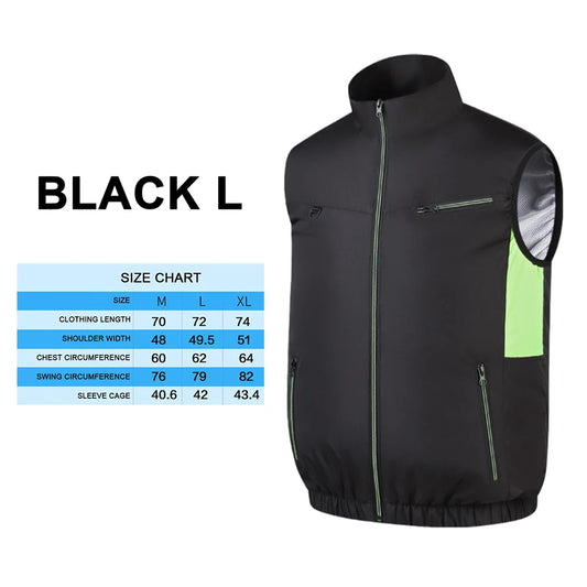 New Cooling Vest Ice Fan Vest Heat Resistant Air Conditioner Clothes Cooling Fan Vest for Summer Camping Fishing Vest Hiking