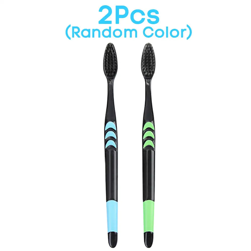 10 Pieces Packed Toothbrush Deep Cleaning Soft Bristle Bamboo Charcoal Black Hair Ultra-Fine Health Teethbrush Oral Cleaning
