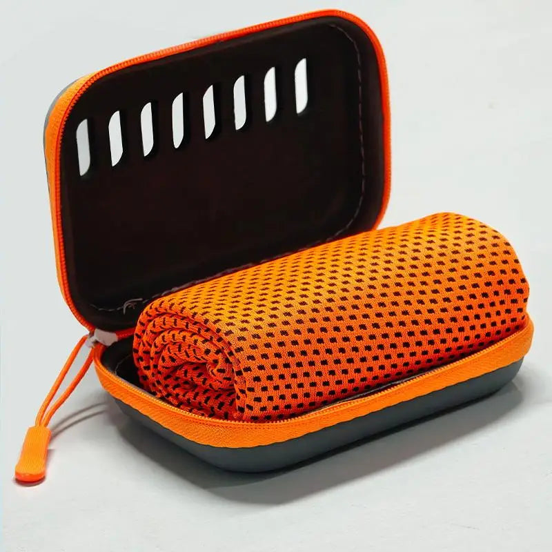 Summer Cooling Sports Towel Quick Dry Towel Portable Fitness Sweat Absorbing Towel Outdoor Workout Cooling Towel with EVA Box
