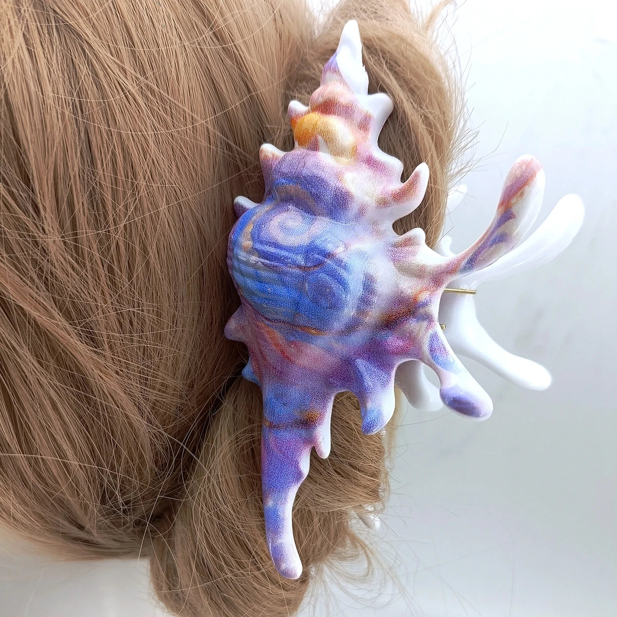 High Quality Plastic Wave Crab Claw Clips conch ocean design Shark Hair Clips Geometry High Ponytail Barrette Hairpin