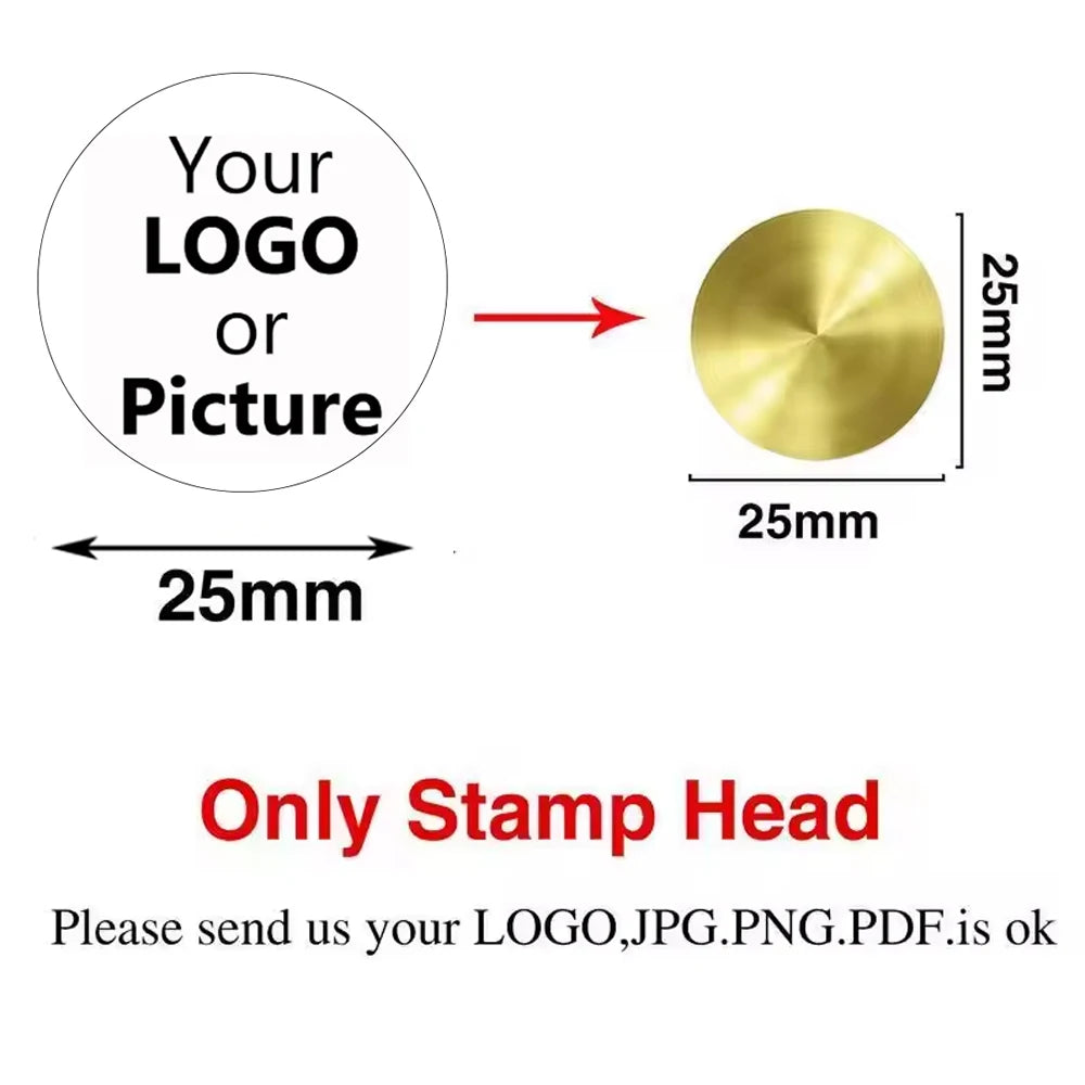 Custom Brass Wax Seal Stamp – Personalized Logo Head in 25–50mm