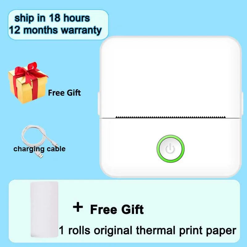 Mini HD Portable Label Thermal Printer Endurance Bluetooth Printer for Student Error Title Note Wrong Pocket Inkless Printing