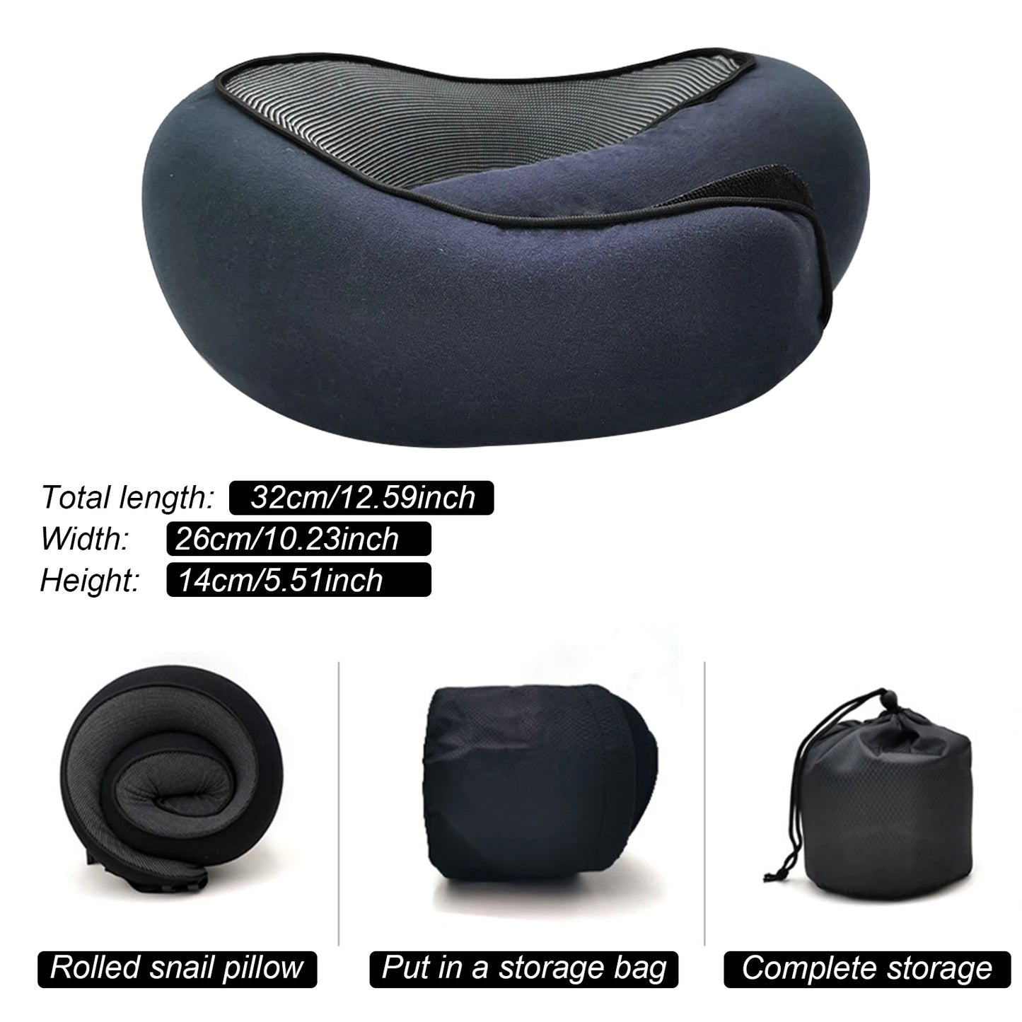Memory Foam Neck Pillow Cervical Vertebra Travel Portable Noon Break Aircraft U Type Of Pillow Sleep Camping Pillow Carry Bag