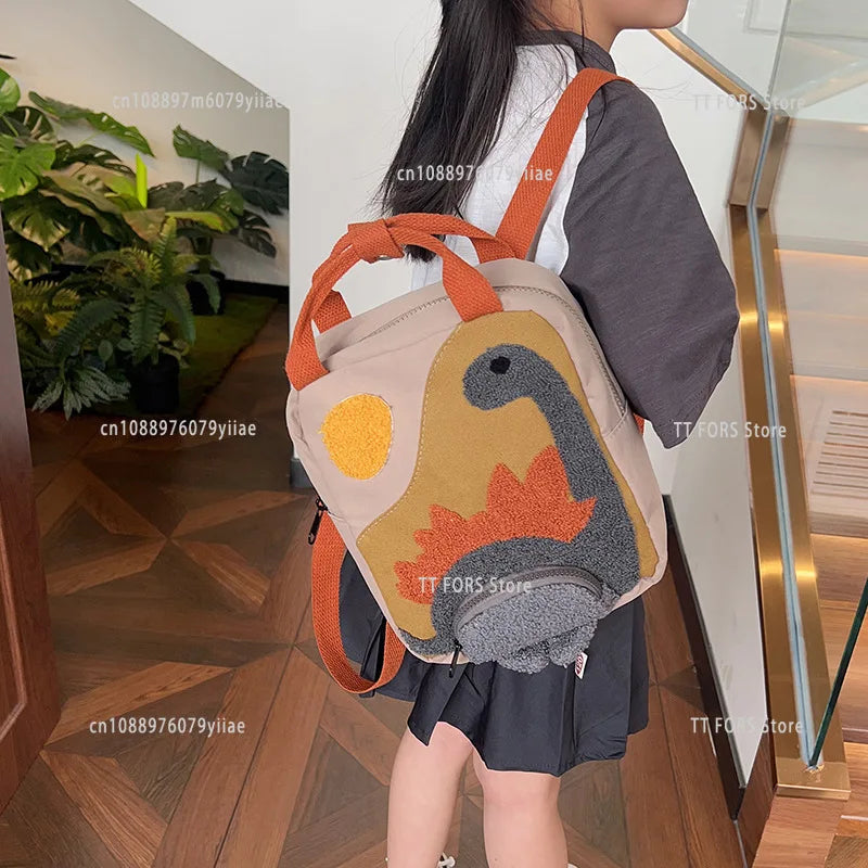Premium Cartoon Dinosaur Children S Backpack High Quality Durable Canvas Portable Waterproof Comfortable Fashion Schoolbag For