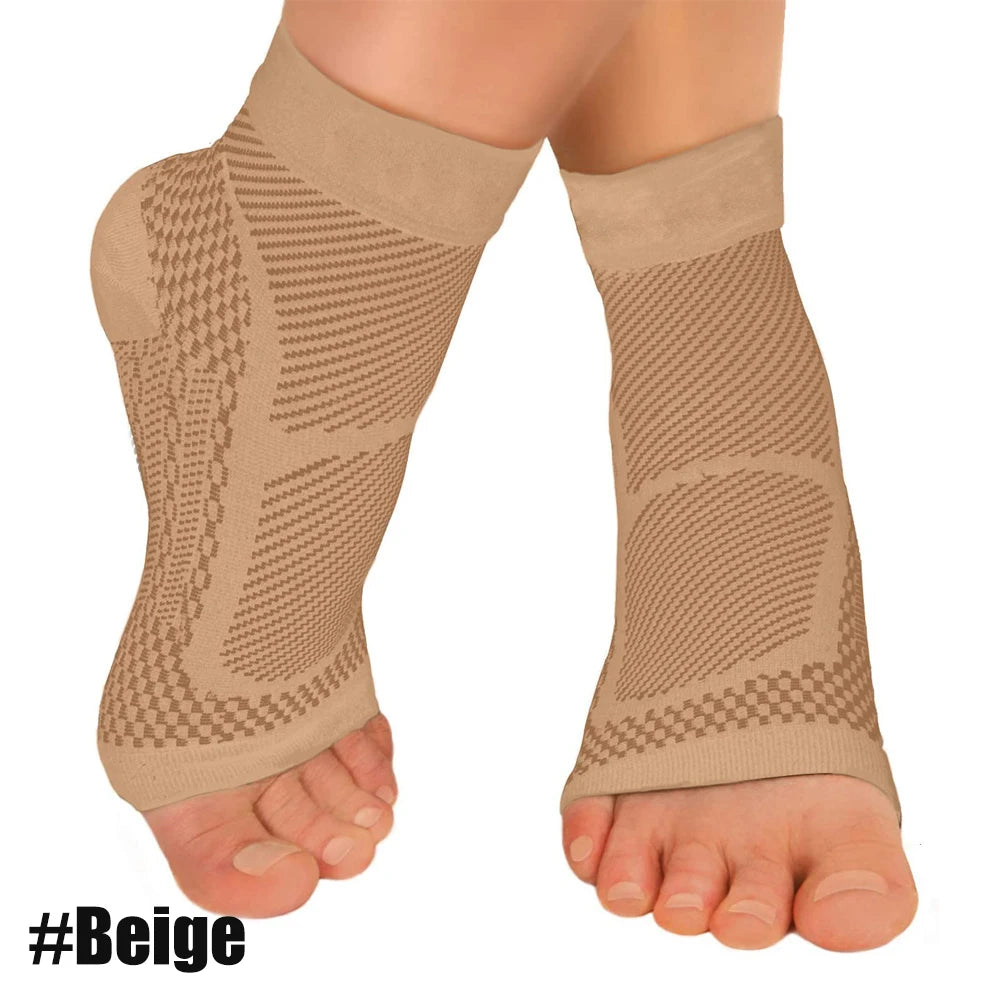 1Pair Ankle Brace Compression Sleeve - Plantar Fasciitis Sock,Foot Arch Support& Heel Spur Pain.Injury Recovery Braces for Sport