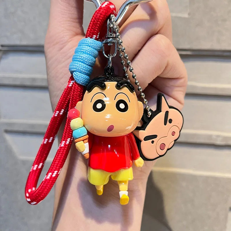 Kawaii Anime Crayon Shin-Chan Keychain Lovely Cartoon Car Key Ring Backpack Pendant Schoolbag Kids Charm Gifts for Friends