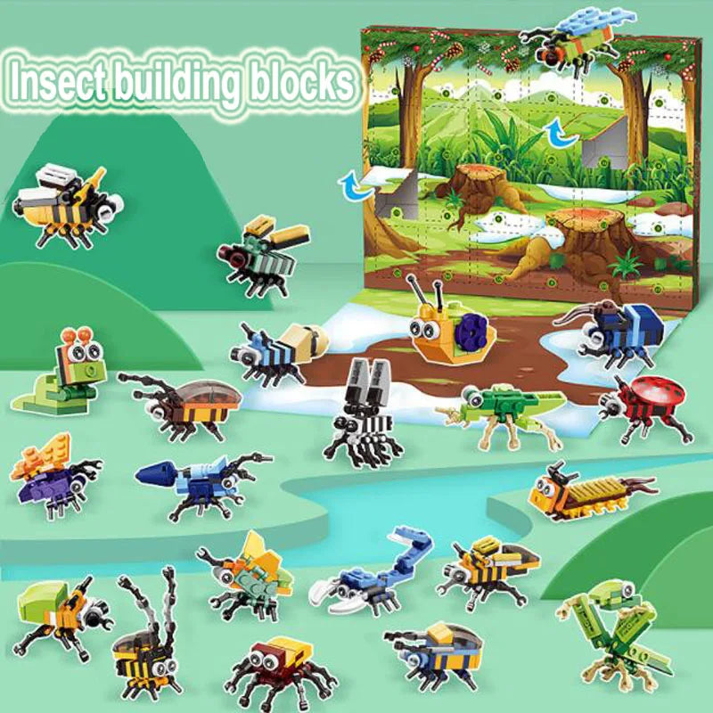 Jungle Animals Building Block Advent Calendar – 24 Stocking Stuffer Toys