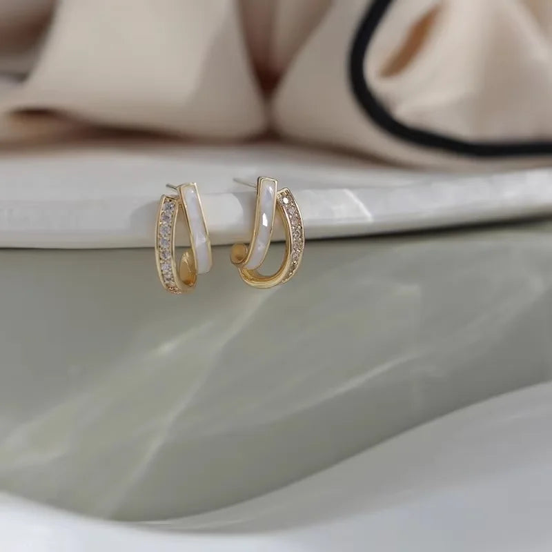 2025 Summer New Artificial Fantasy Crystal Circle Ring Buckle Pendant Earrings for Women's Luxury Jewelry Unusual Accessories