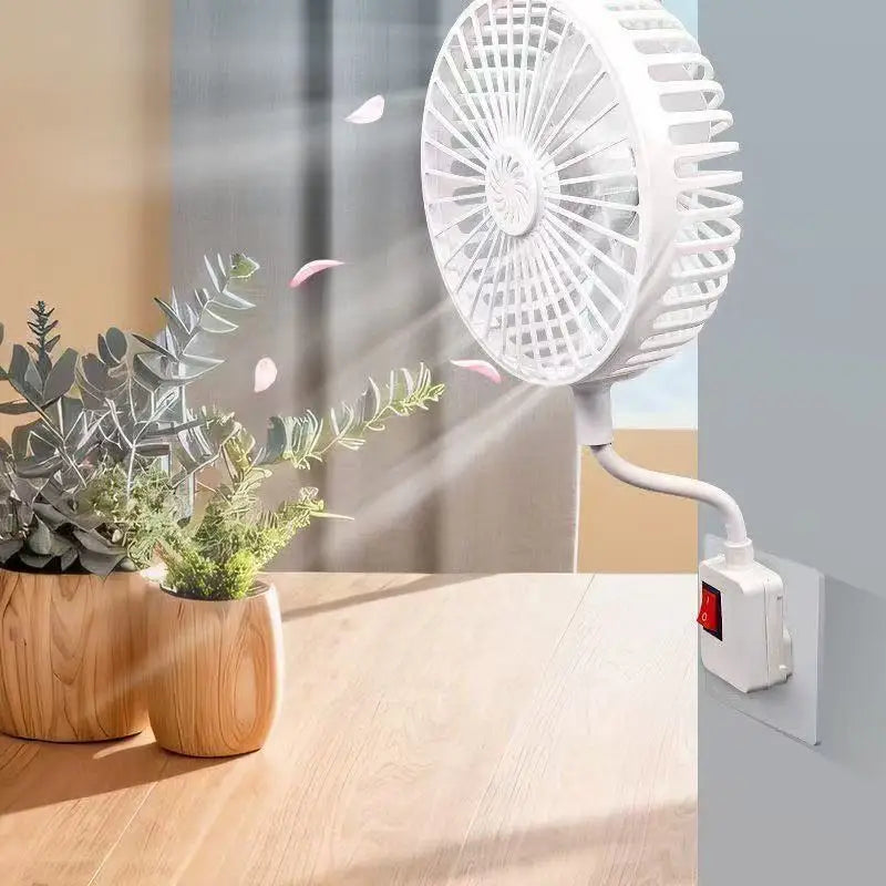 New European Union Small Cyclone Portable Electric Fan Silent Cooling Wall Mounted Dormitory Office Kitchen Summer Essentials
